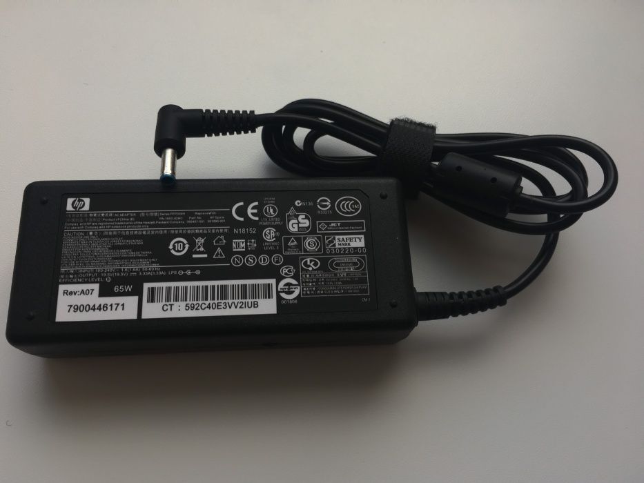 Зарядка,Блок питания для ноутбука HP 19.5V 3.33A 65W 4.5*3.0 blue tip